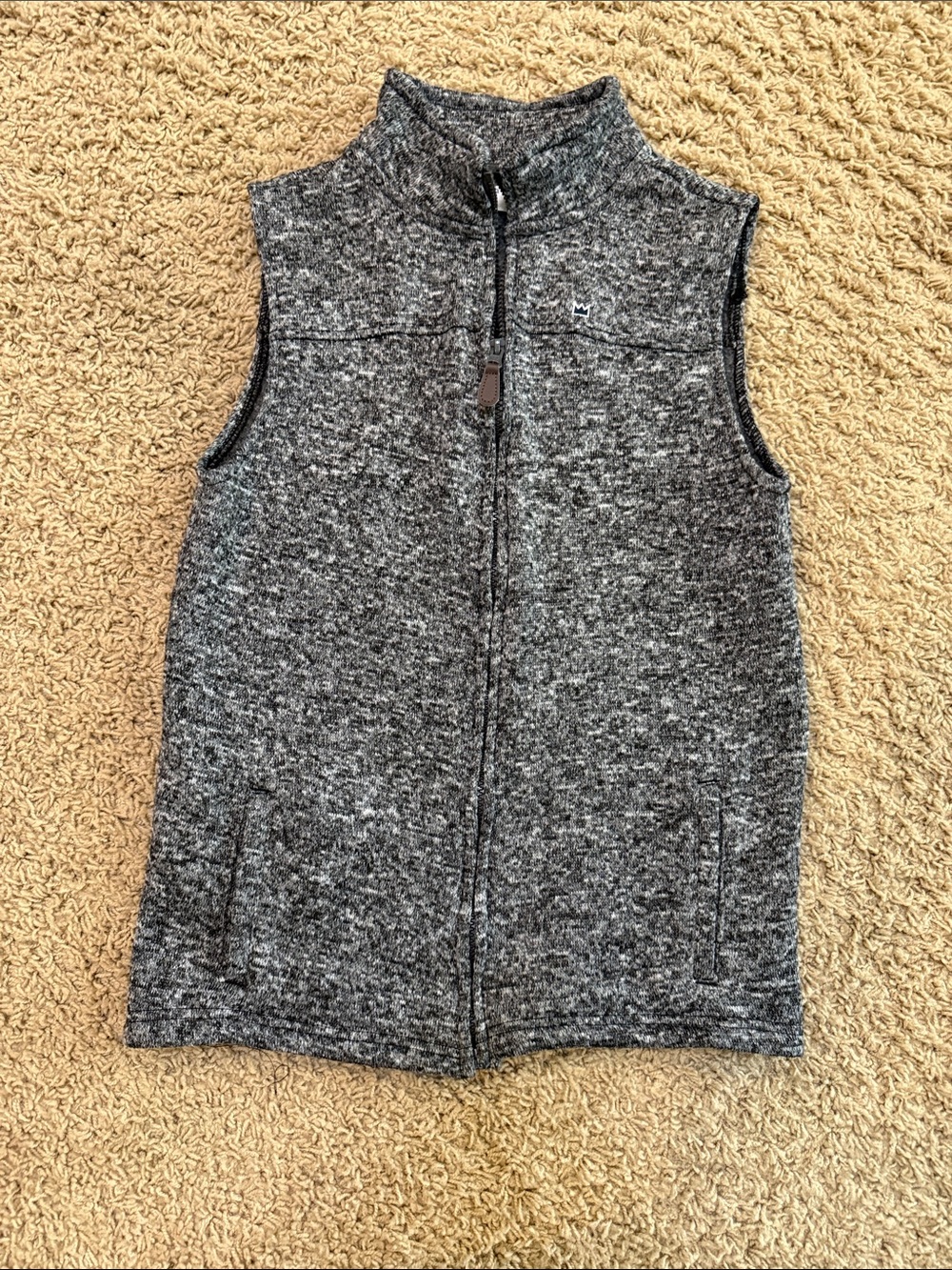 crown & ivy Kids' Heather Gray Sleeveless Zip Vest